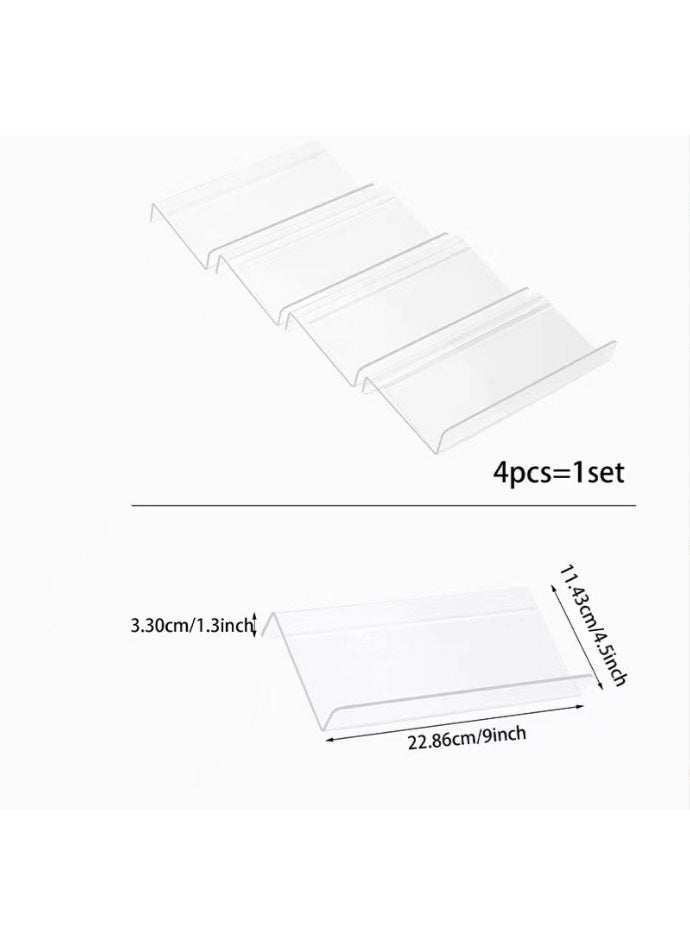 موندا منظم أدراج التوابل، صينية أدراج توابل للمطبخ مكونة من 4 قطع، رف توابل أكريليك للأدراج، منظم برطمانات توابل مطبخ قابل للتكديس ومتعدد الطبقات. - Image 2